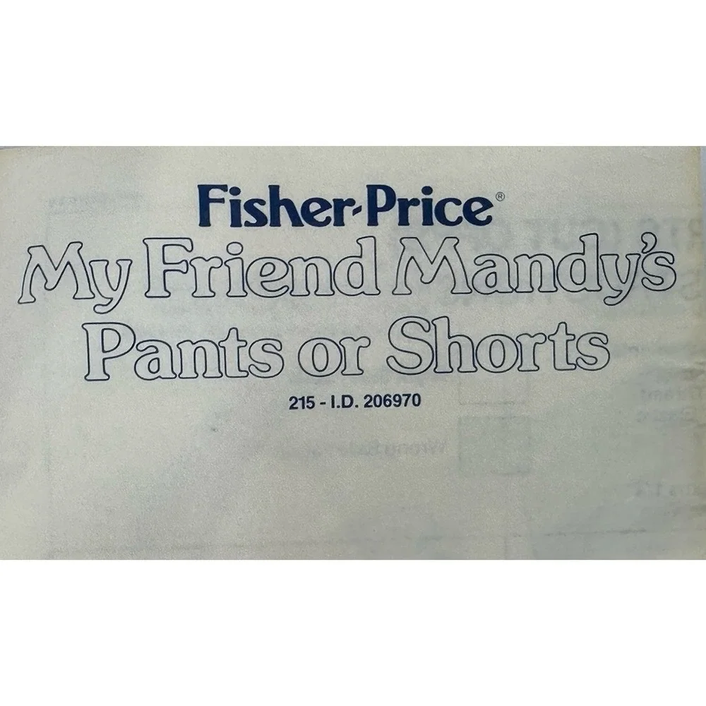 Vintage Fisher Price‎ My Friend Mandys Doll Clothing Sewing Patterns Set of 6